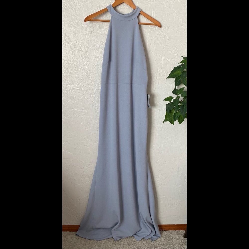 NWT After Six Halter Top Blue Dress